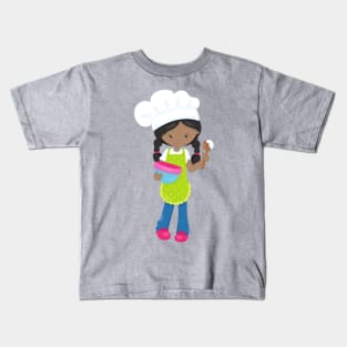 African American Girl, Baking, Baker, Bakery Kids T-Shirt